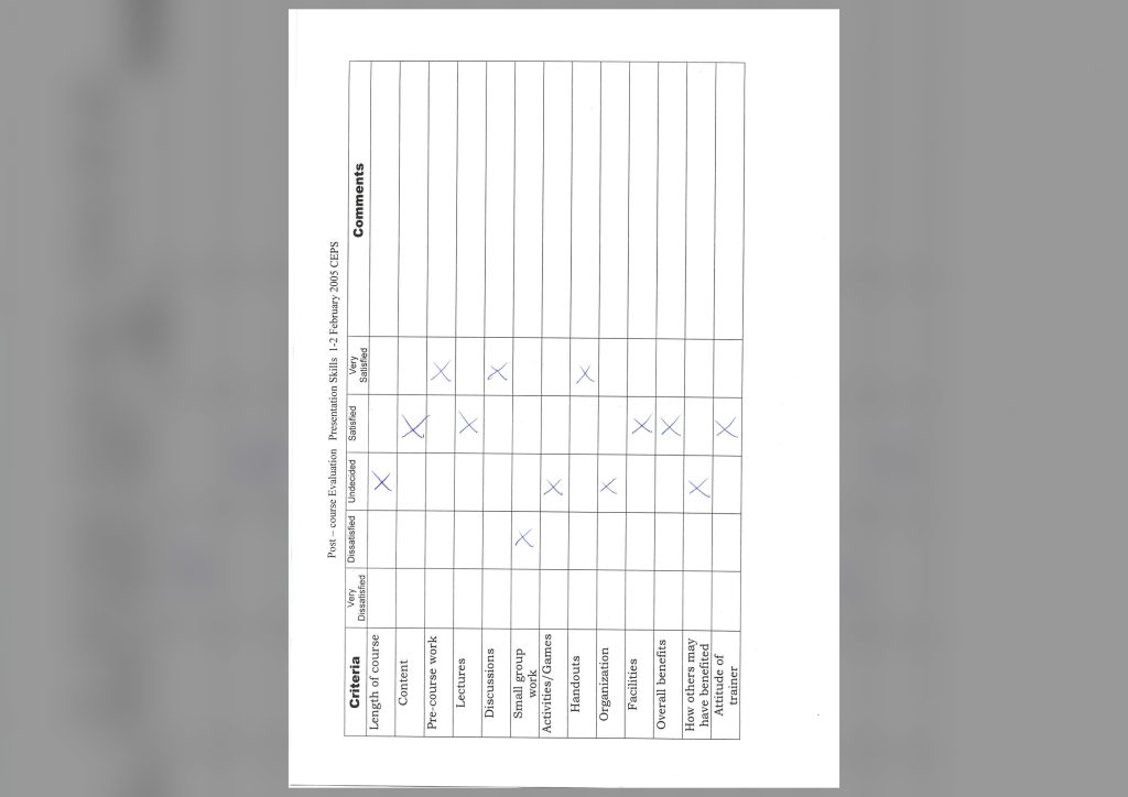 Evaluation form scan #167